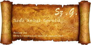 Székelyi Gerold névjegykártya